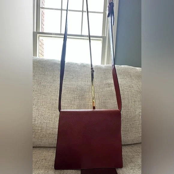 Authentic Yves Saint Laurent Studded Brown Shoulder Bag excellent like new YSL - Picture 9 of 14